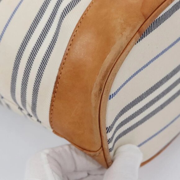 BURBERRY Backpack Canvas White Brown Auth th5698 - Picture 7 of 16